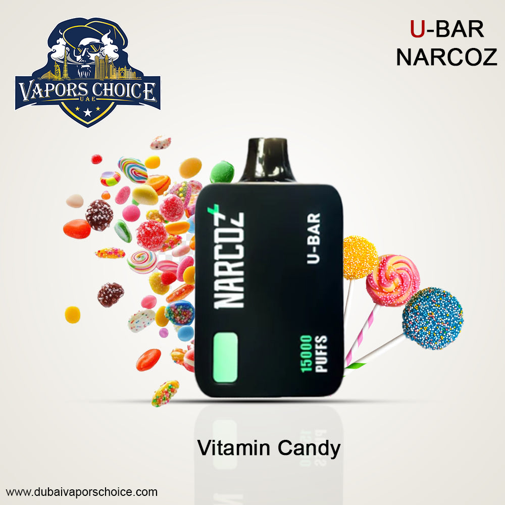 U-Bar Narcoz 15000 Puffs Disposable Vape Vitamin Candy UAE Dubai & Al Ain